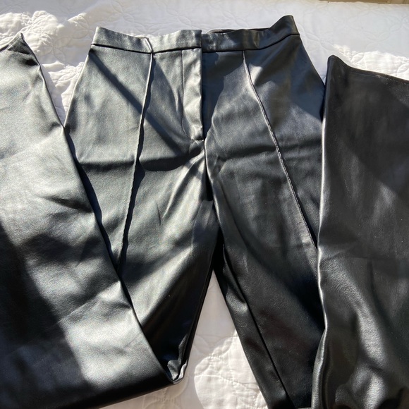 ASOS Pants & Jumpsuits Asos Design Black Flare Leather Pants Poshmark